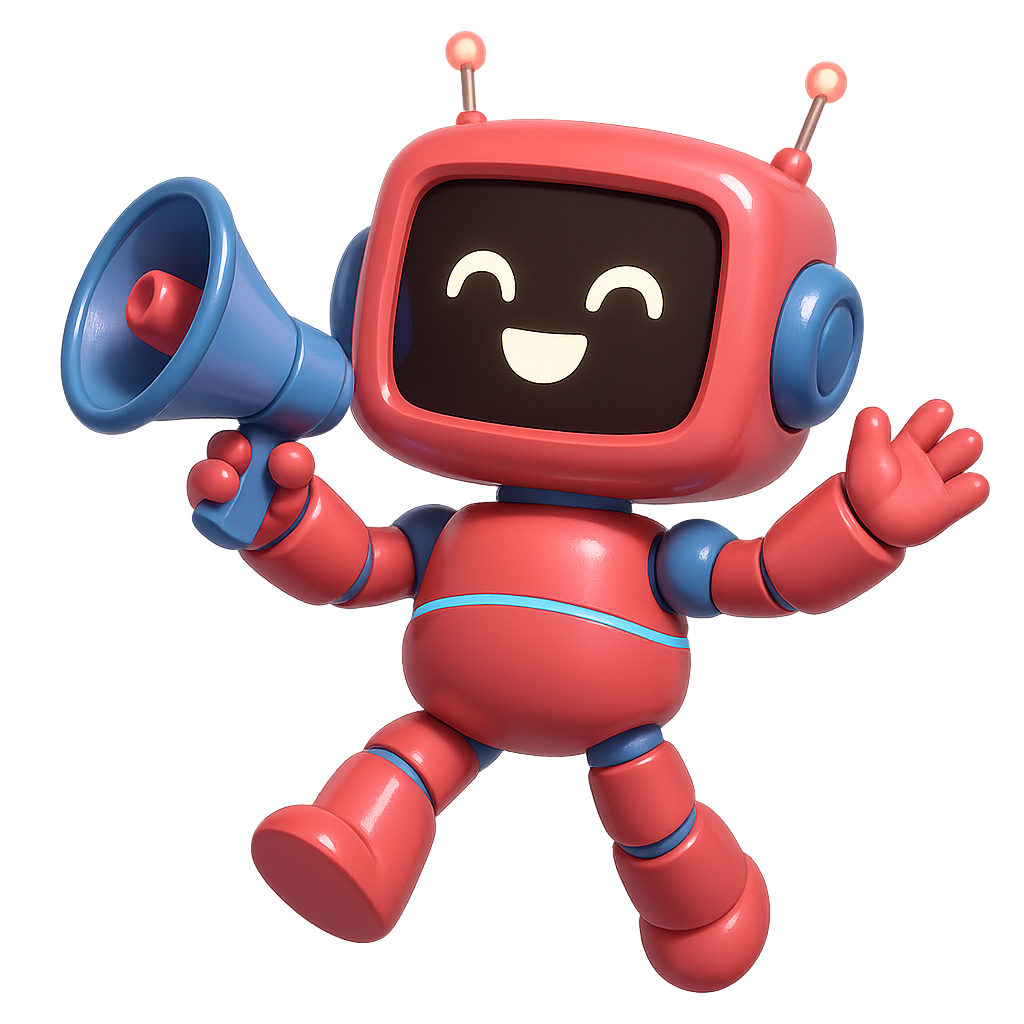 Robot with megaphone